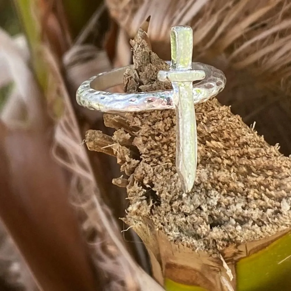 Sterling Silver Plated Renaissance Medieval sword Rings Silver - Image 5