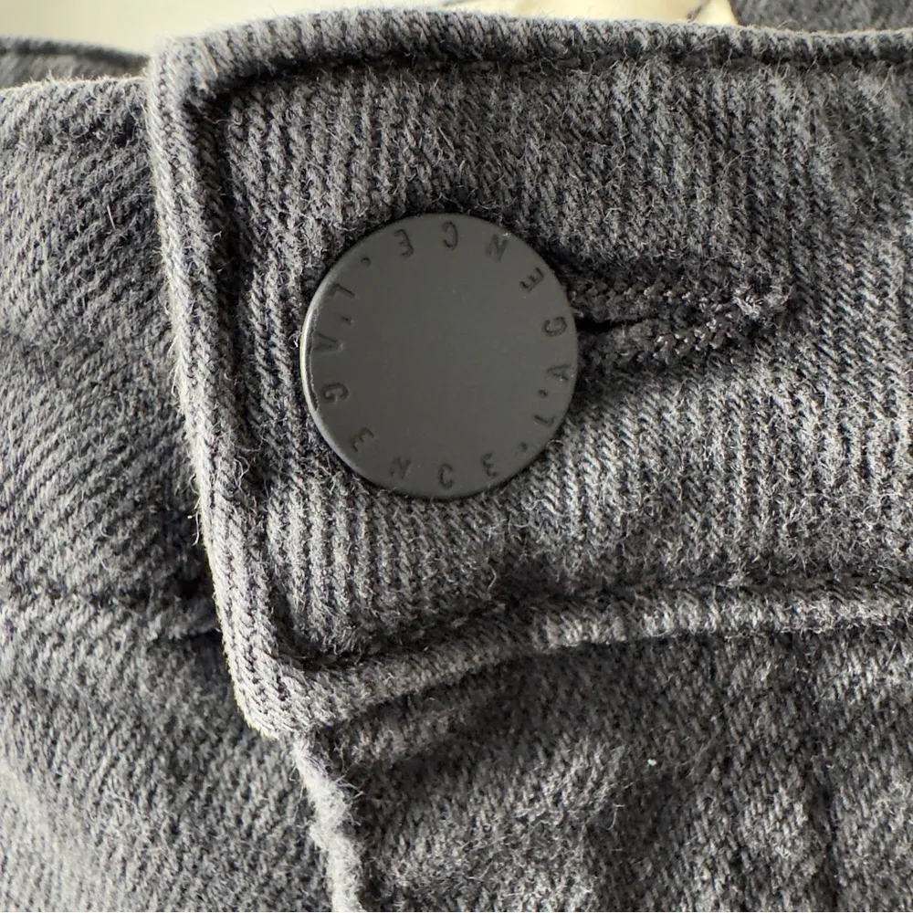 L’Agence Distressed High-Rise Dark Gray Jeans Ripped Destroyed Made in USA zip - Image 7