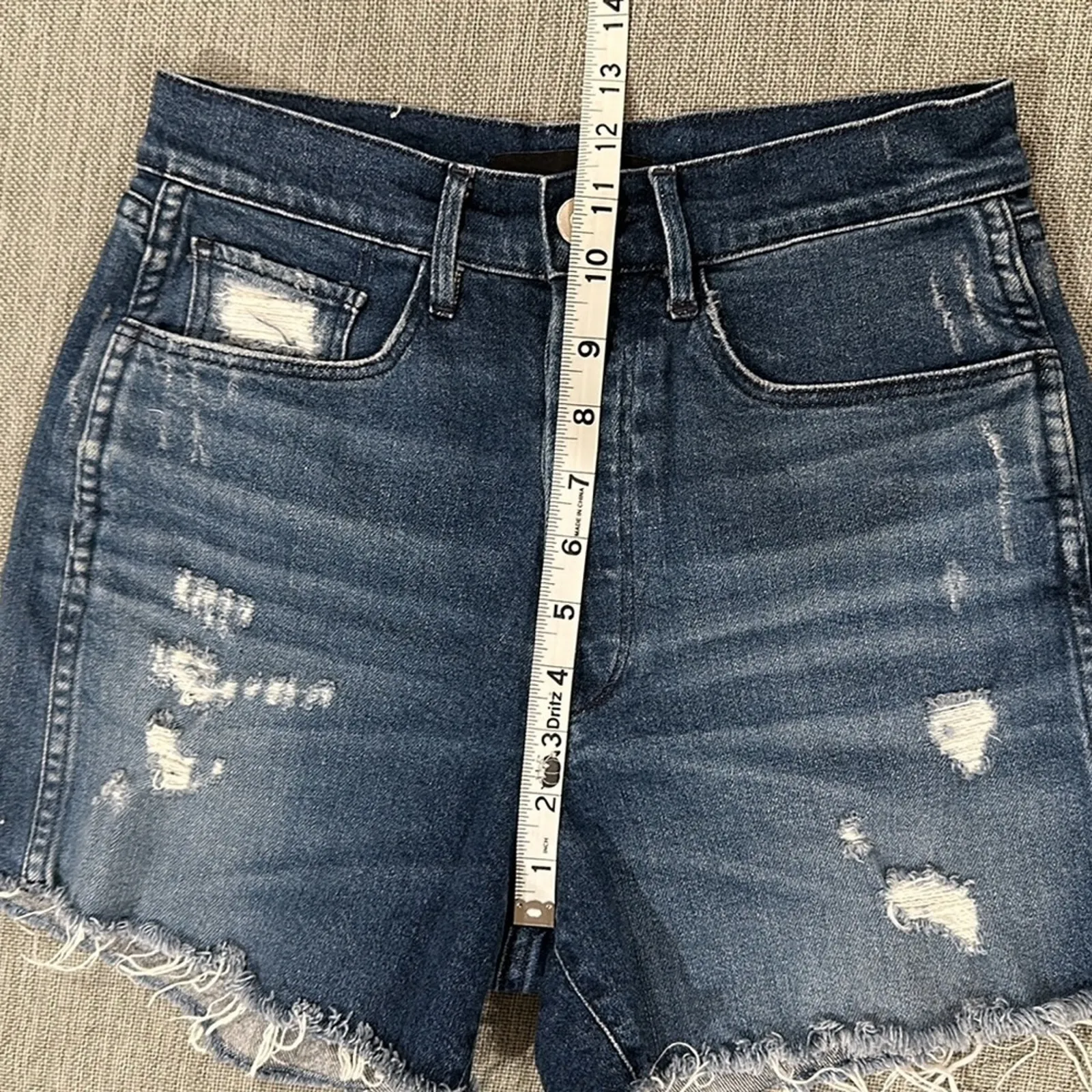 3 x 1 made here distressed high waisted denim shorts size 25 - Image 7