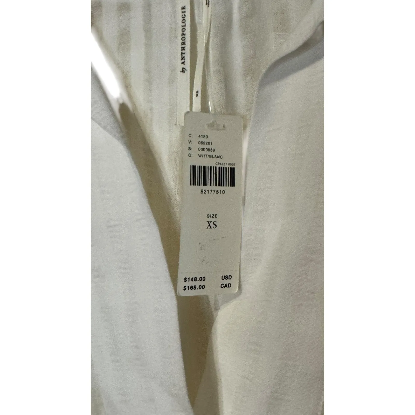 Anthropologie Women Mini Dress V-Neck Tiered 3/4‎ Sleeve Tunic White Size XS NWT - Image 5