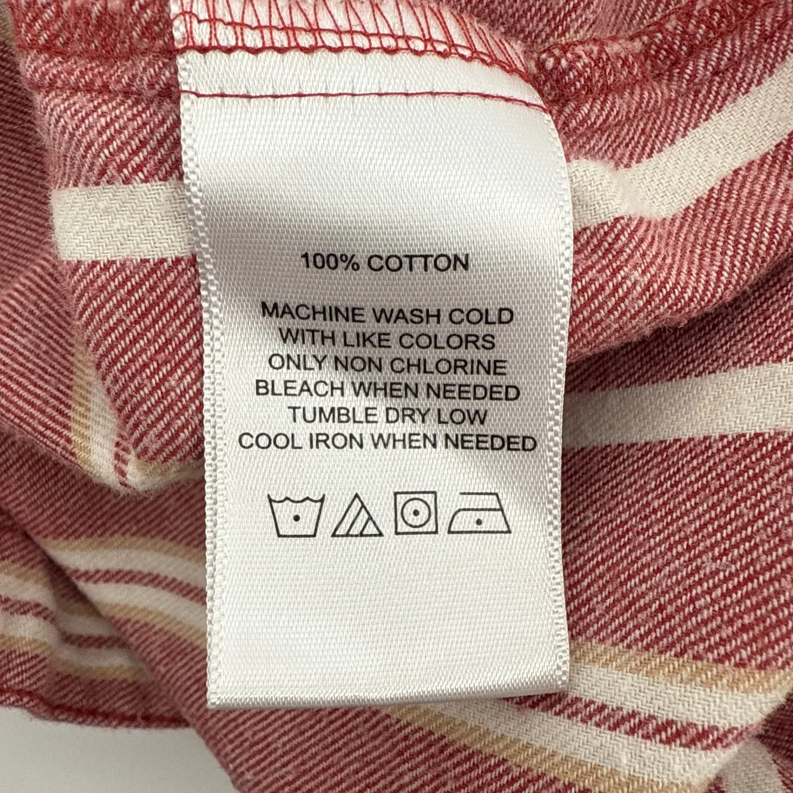 Foxcroft NYC Burgundy Stripe Relaxed Fit Button Up Shirt Womens 18W Cotton - Image 7