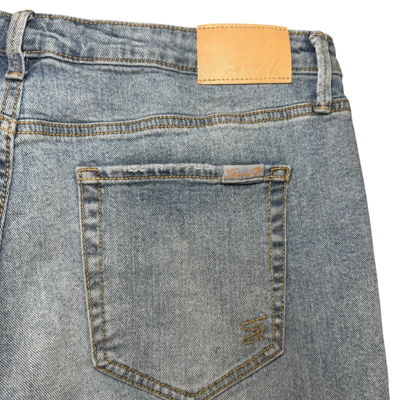 Seven7 Women's Slim Flare Leg Distressed Denim Jeans Light Wash Size 16‎ - Image 9