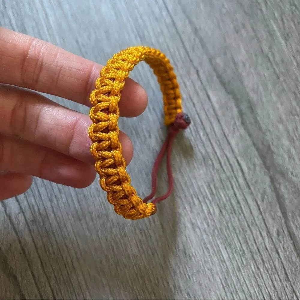 95 Paracord Bracelet NEW Unisex Golden Rod Yellow Crimson Red - Image 3