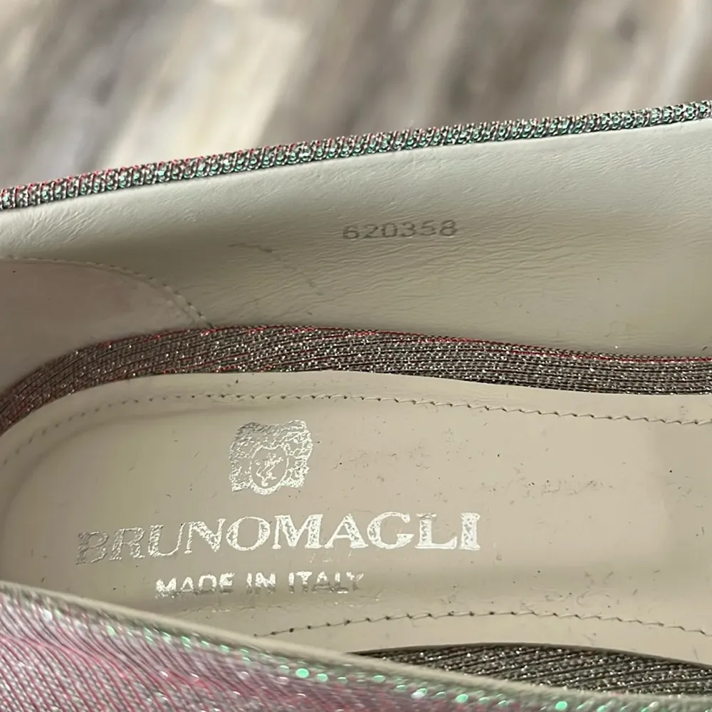 Bruno Magli Silver shimmer sparkle heels stilettos jeweled size 9.5 EU40 wedding - Image 7