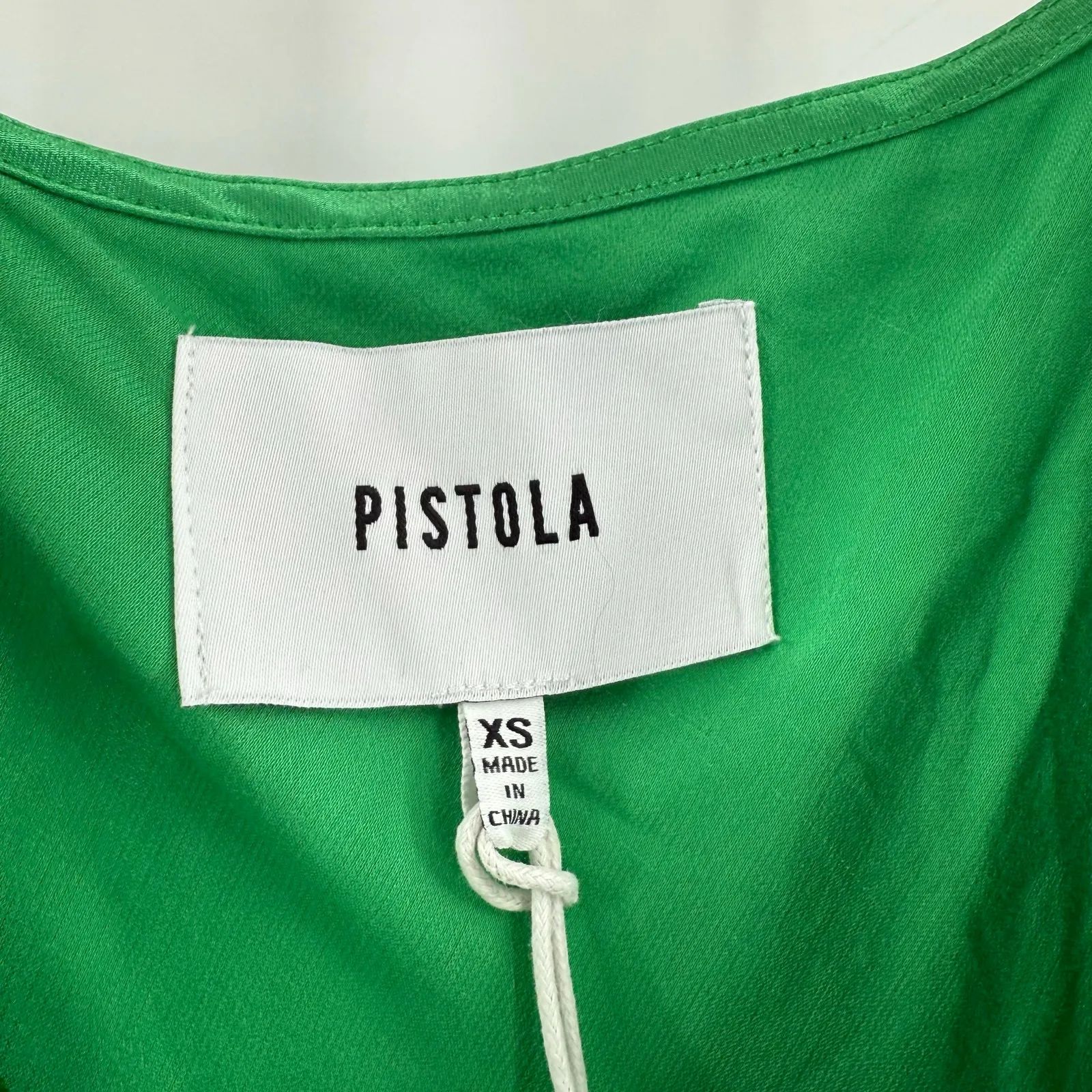 PISTOLA Dress Size Extra Small NWT Mari Slip Satin Kelly Green Adjustable Straps - Image 5