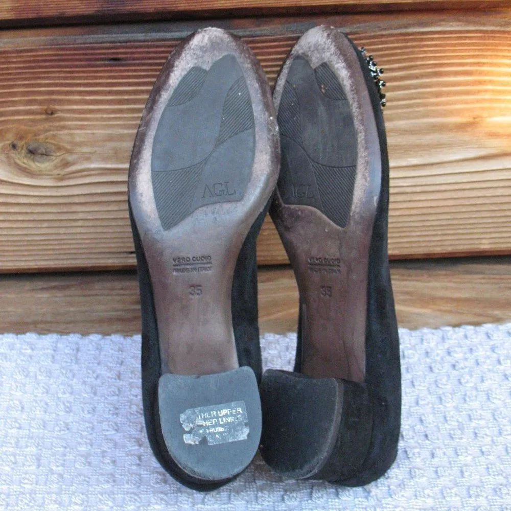 AGL Black Suede Shoes Black Size 5 - Image 9