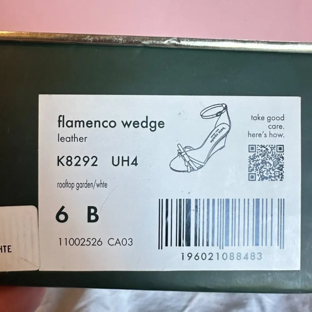 Kate‎ Spade Flamenco Wedges White Floral Wedding Guest Summer Resort Size 6 NIB - Image 5