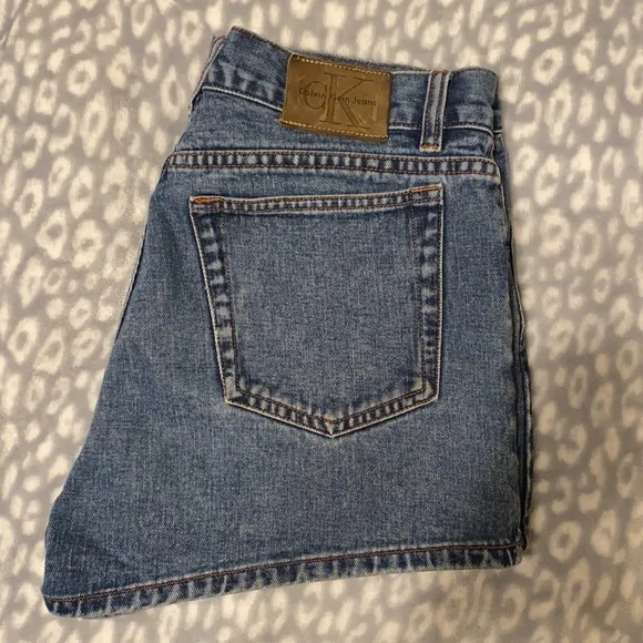 90s CK Calvin Klein original jean shorts, size 9 juniors - Image 2