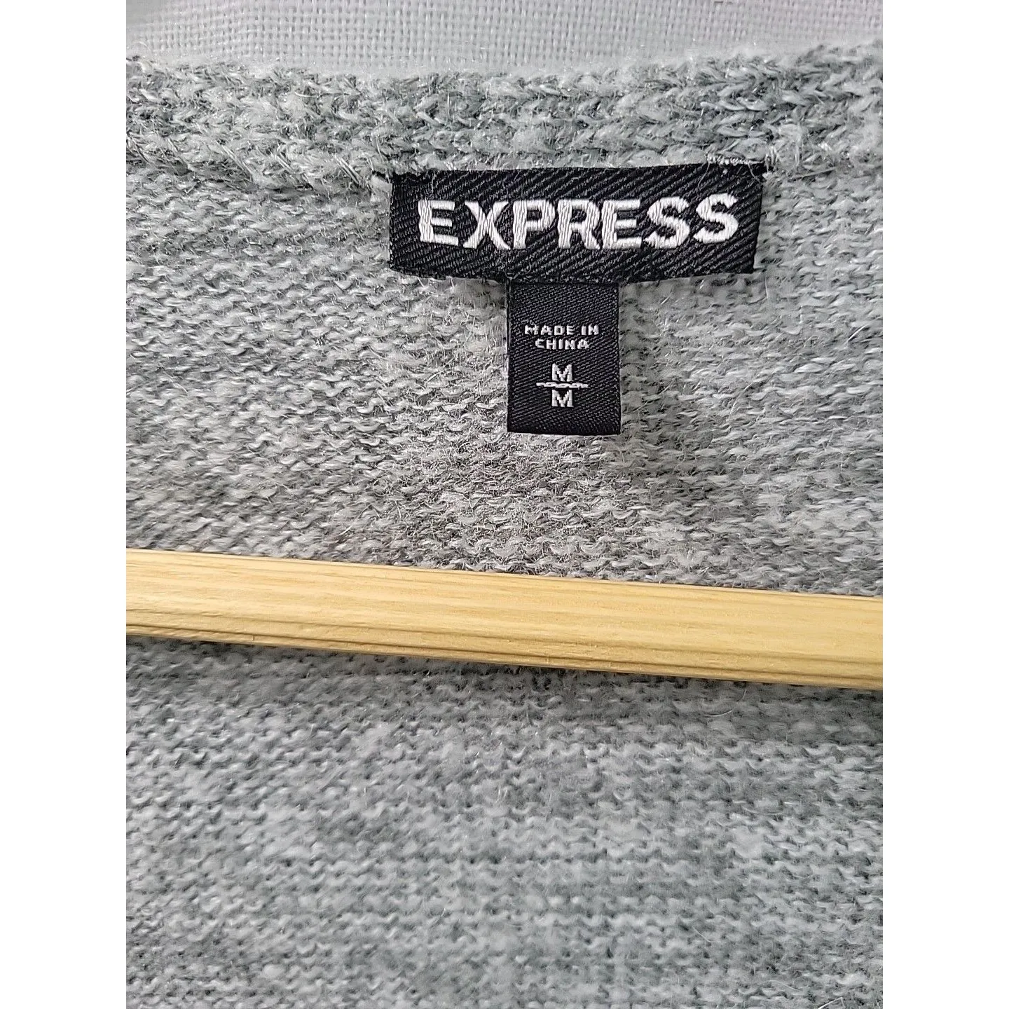 Express Women's Grey  Light Open Front Cardigan Sweater, size M - Image 4
