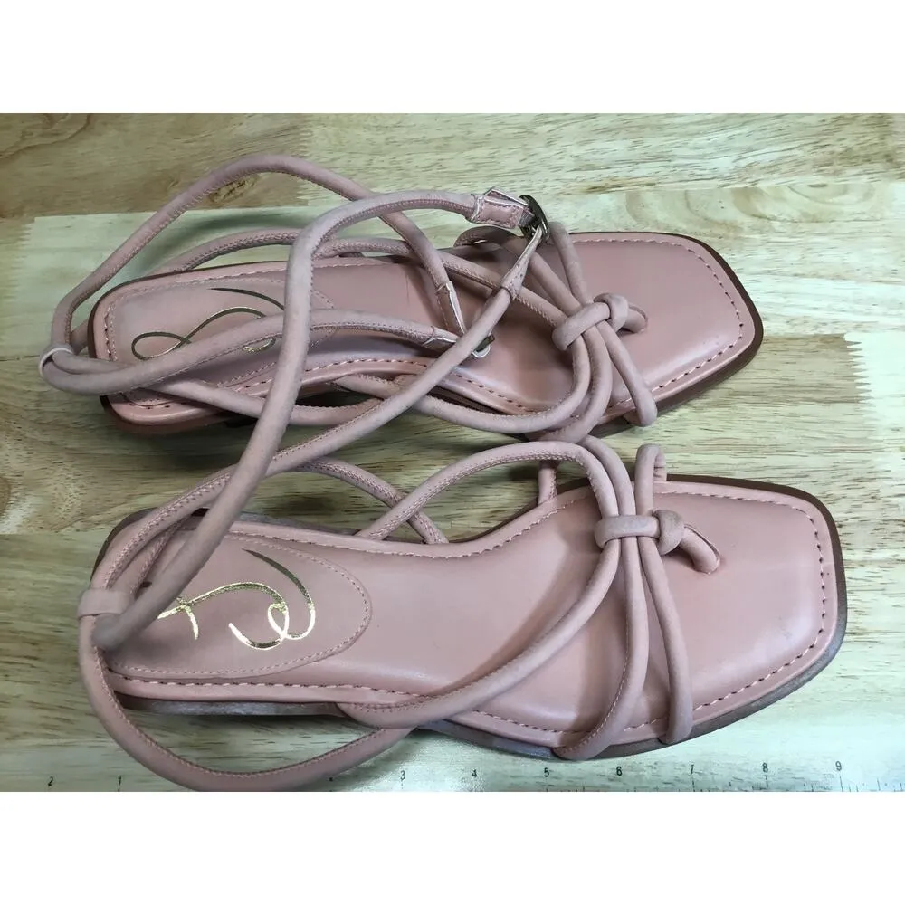 Sam Edelman Dia Women's 8.5 Pink Leather Open-Toe Strappy Kitten Heel Sandals - Image 3