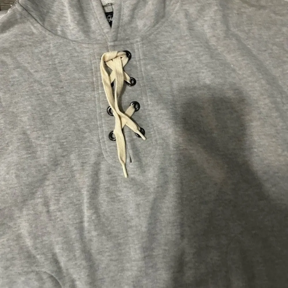 Sam Edelman Heather Grey Cozy Boxy Hoodie Poncho Oversized - Image 4