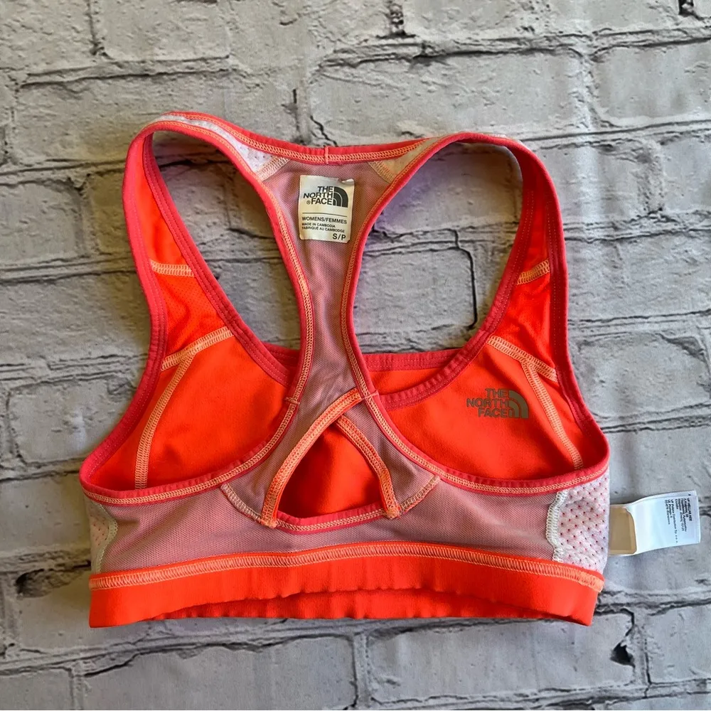 The North Face Sports Bra Pink Womens Small Neon Work Out Gym Padded Yoga Top - Image 10
