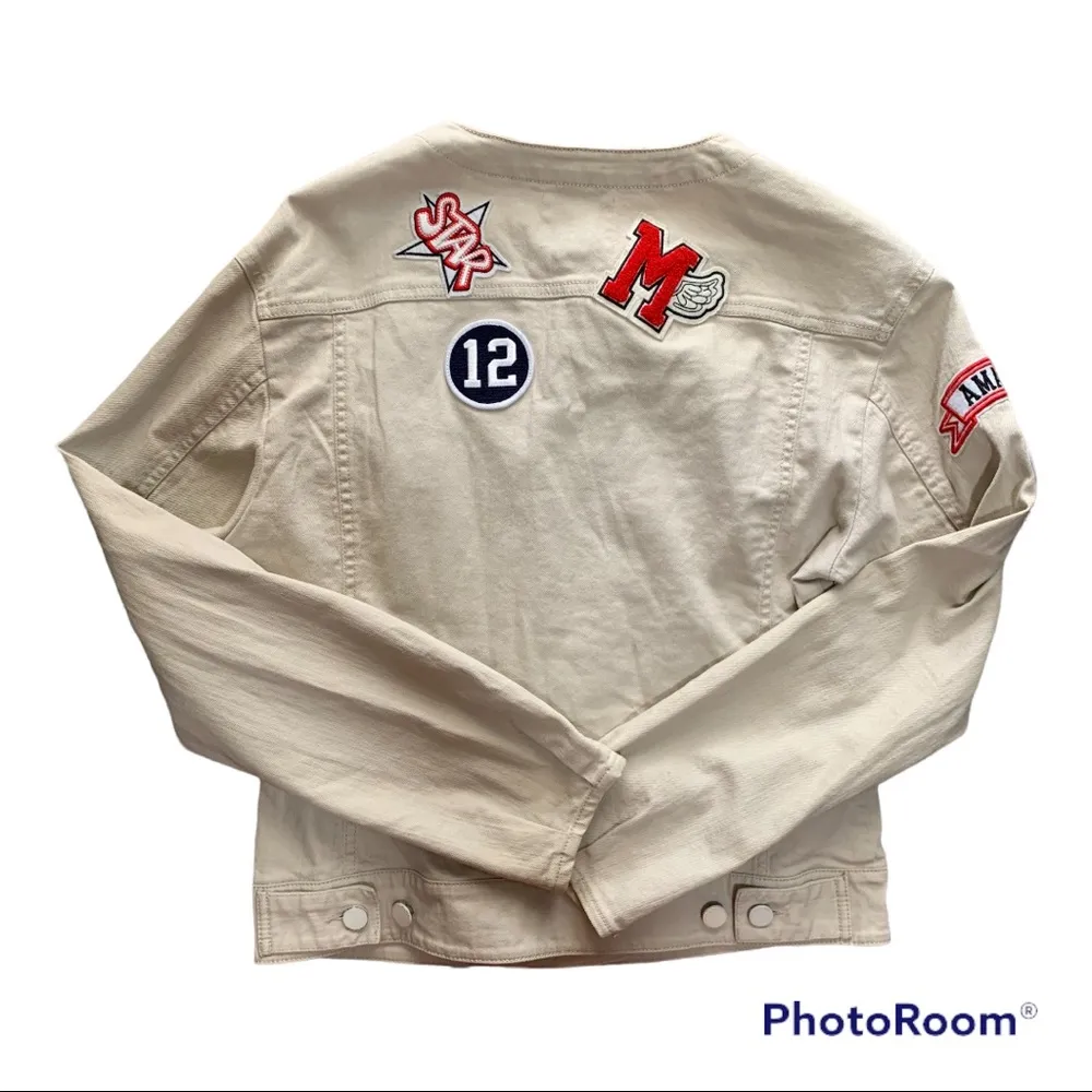 Guess  Ecru Patch Denim Cotton Jacket size XS/S - Image 2