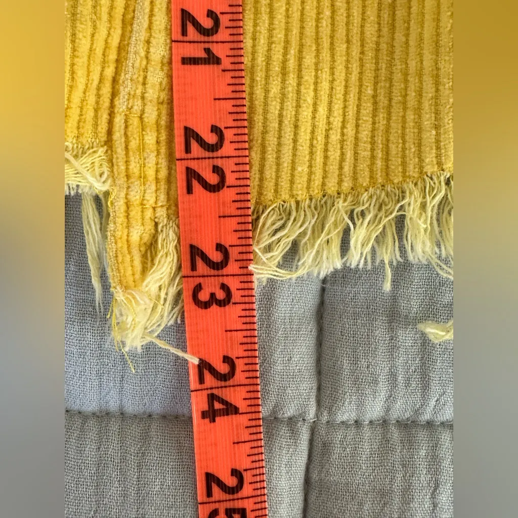 POL Vintage Wash Yellow Corduroy Raw destroyed hem button down jacket size M - Image 12