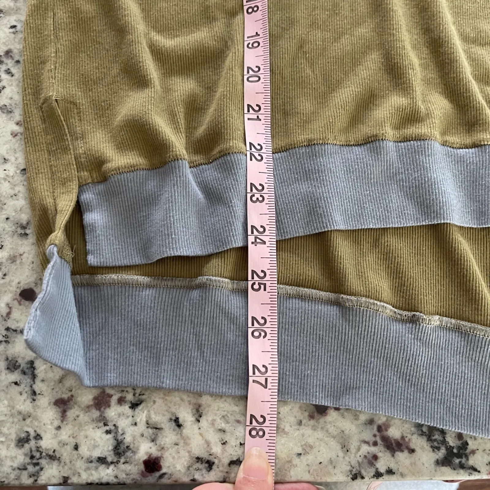 Free People Feeling It Patchwork Sweatshirt Jersey Khaki Blue Paisley Small - Image 10