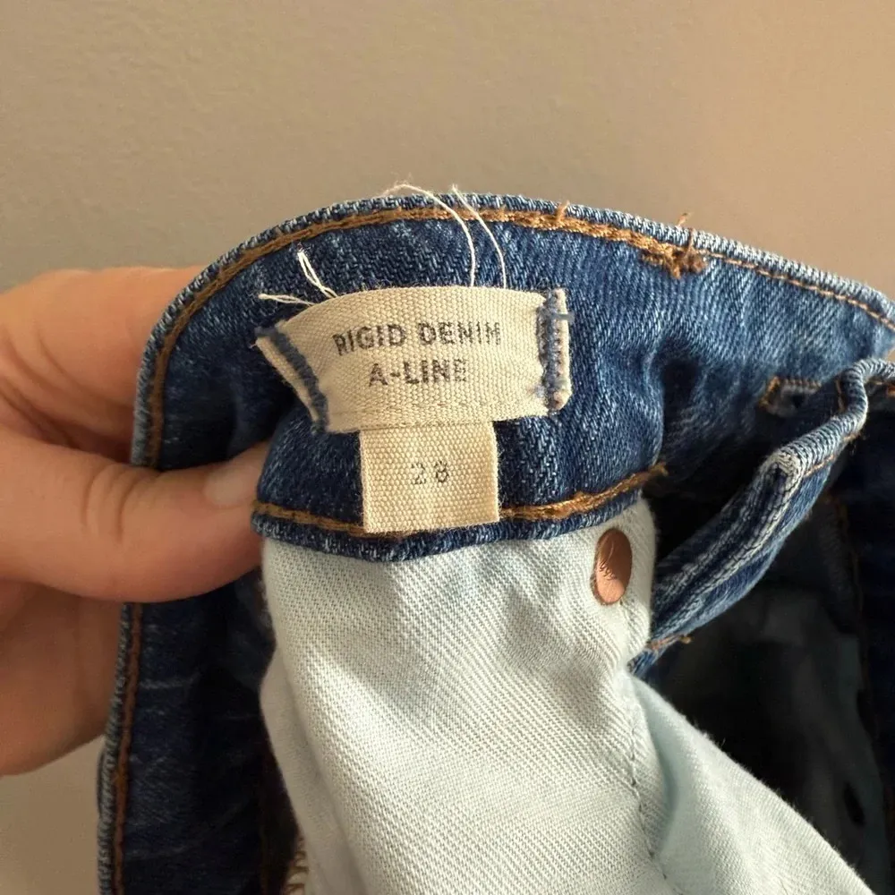 Madewell Rigid Denim High Rise A-Line Denim Mini Skirt Size 28 - Image 6