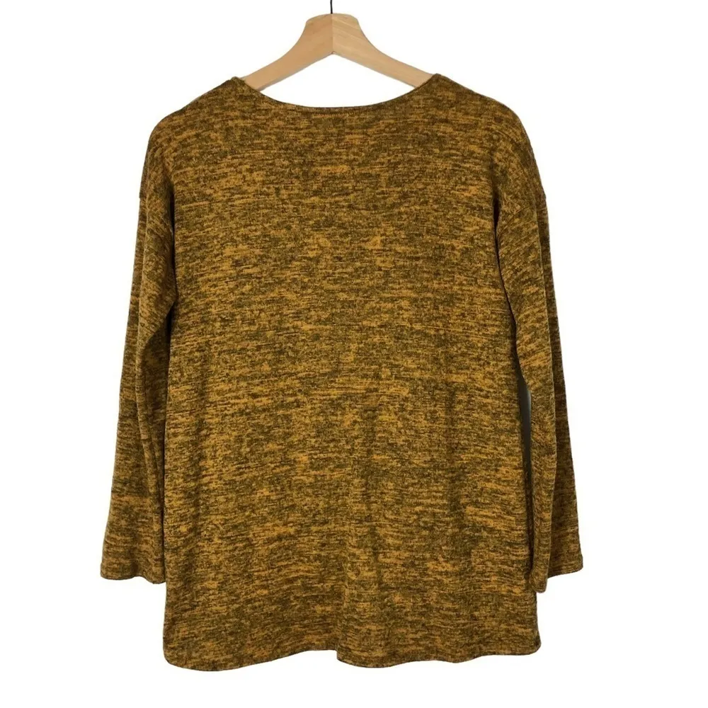 Boutique Pomelo Yellow Orange Twist Front Knit Long Sleeve XL - Image 2