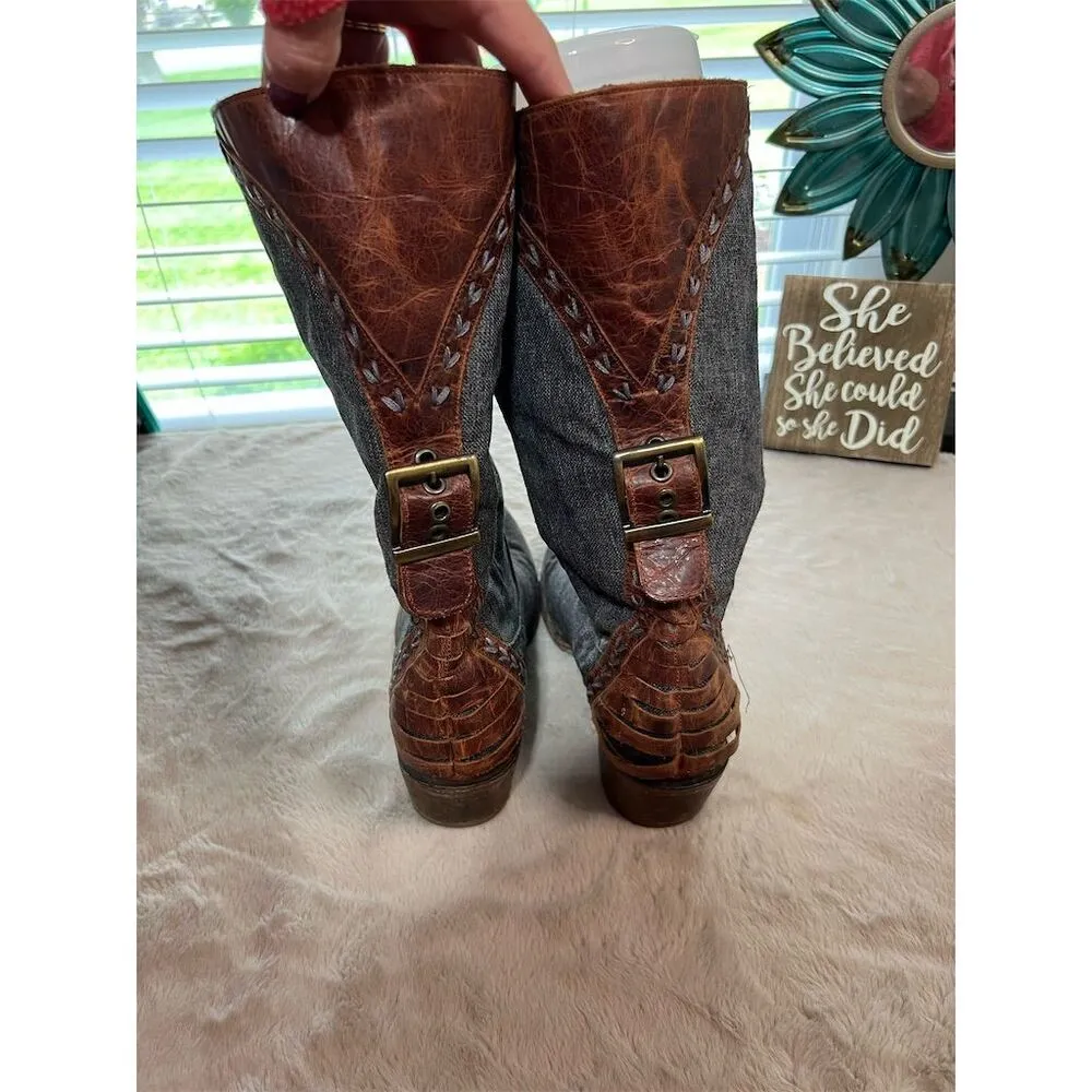 Lane Women's Western Boots Size 8 Gray Mid - Image 2