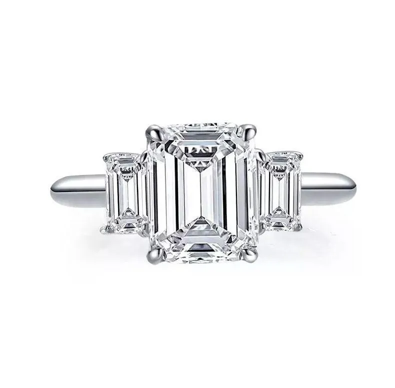 SIZE 9 925  Sona Simulated Diamond Engagement Wedding Ring - Image 3