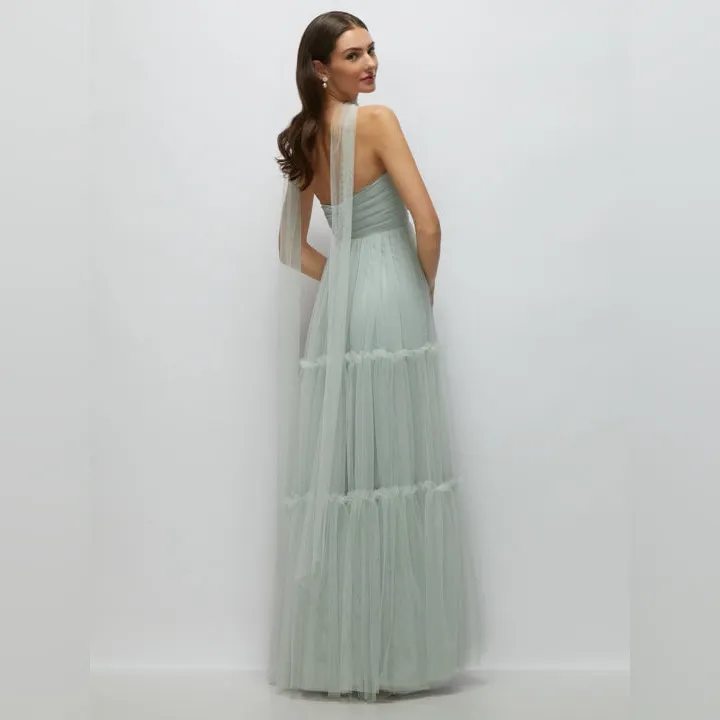 Dessy Collection Strapless Tiered Tulle Gown Size 4 - Image 2