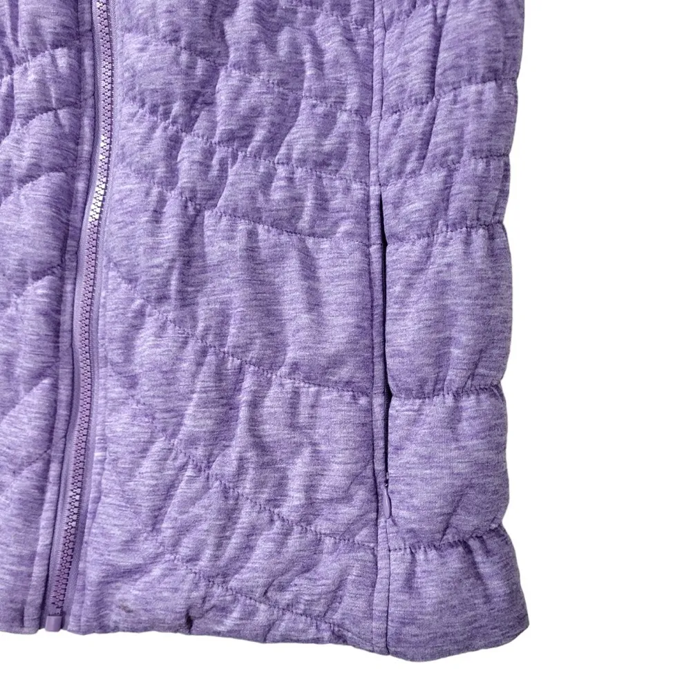 Avec Les Filles Quilt Knit Hooded Full Zip Vest in Lavender Tea - Image 3