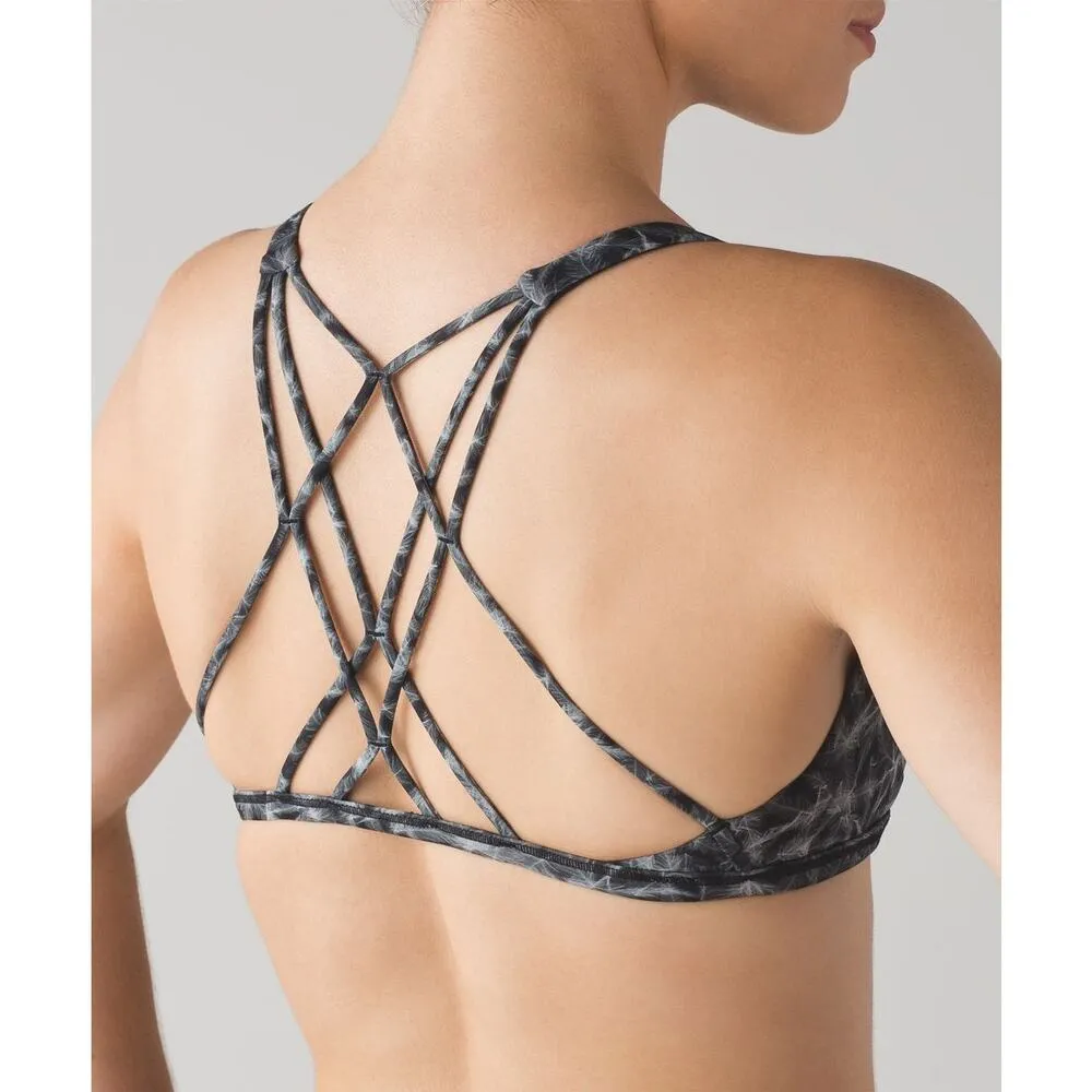 Lululemon Free To Be Zen Strappy Back Sports Bra Plume White Black 6 - Image 2