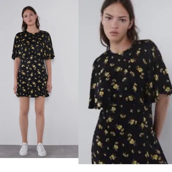 NWT ZARA Floral Print Mini Dress Bloggers Fav - Image 2