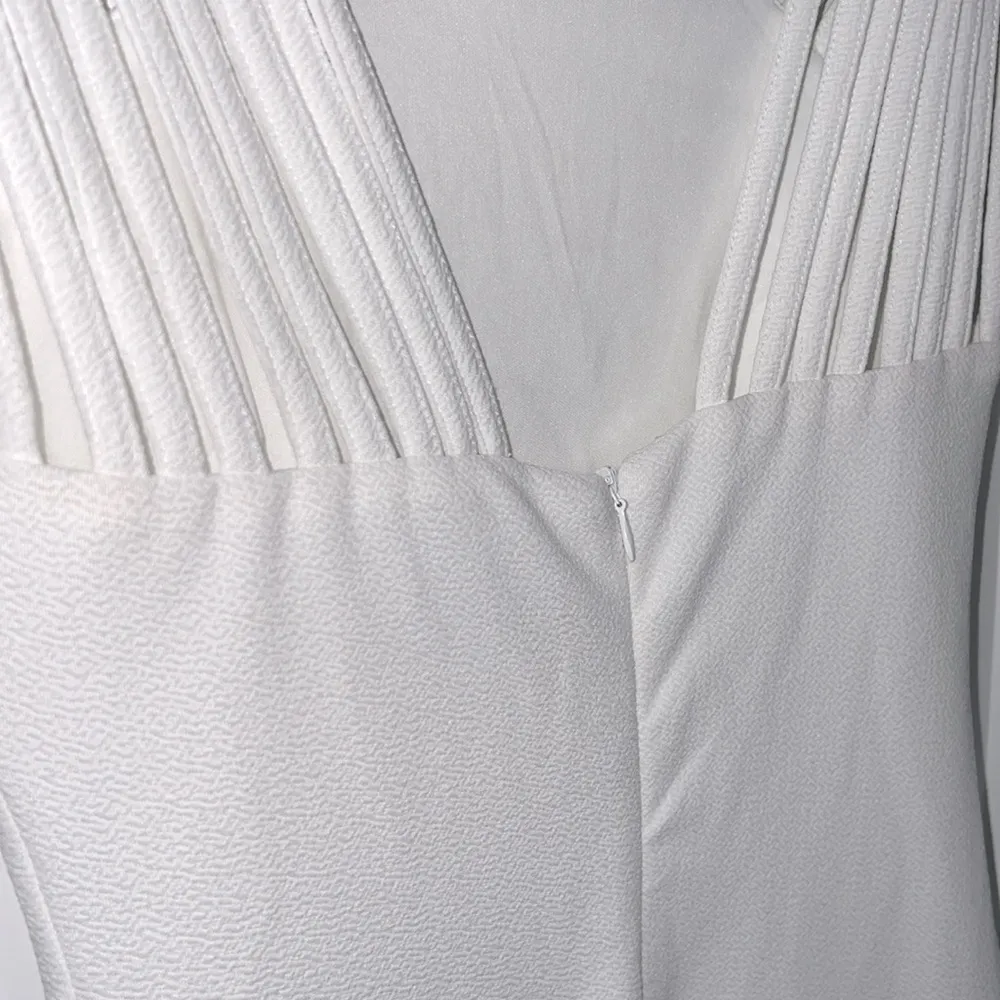 White Multi Strap Midi Dress Size 4 - Image 3