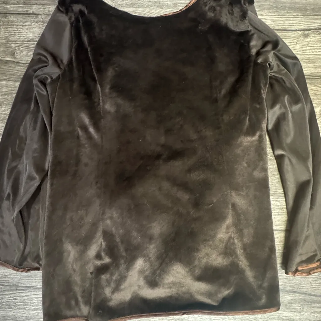 Dennis Basso Chocolate Velvet Blazer - Image 5