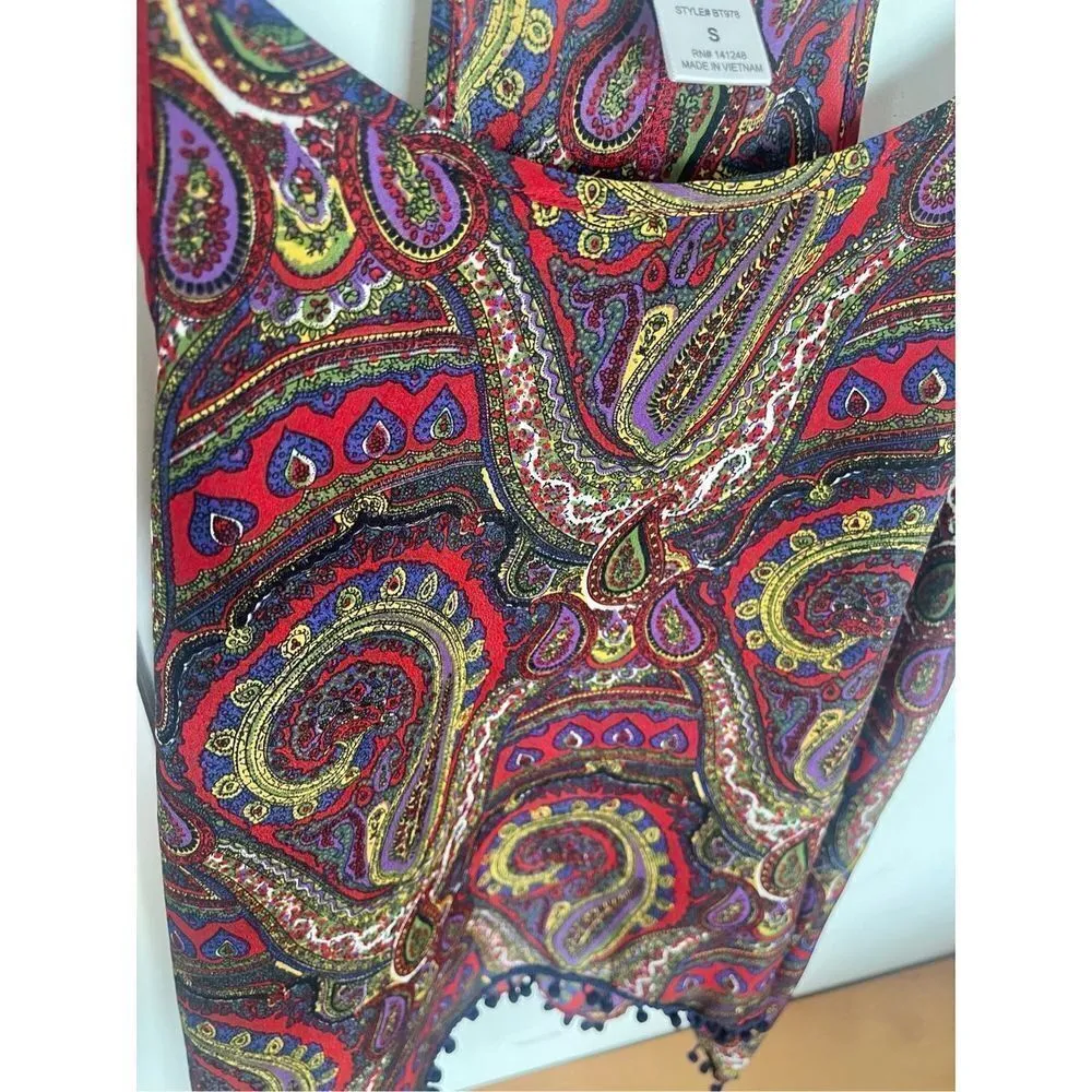 Unique ￼ Paisley ￼Women's Tank Top​​​​​​​​​​​​​​​​​ Red - Image 11
