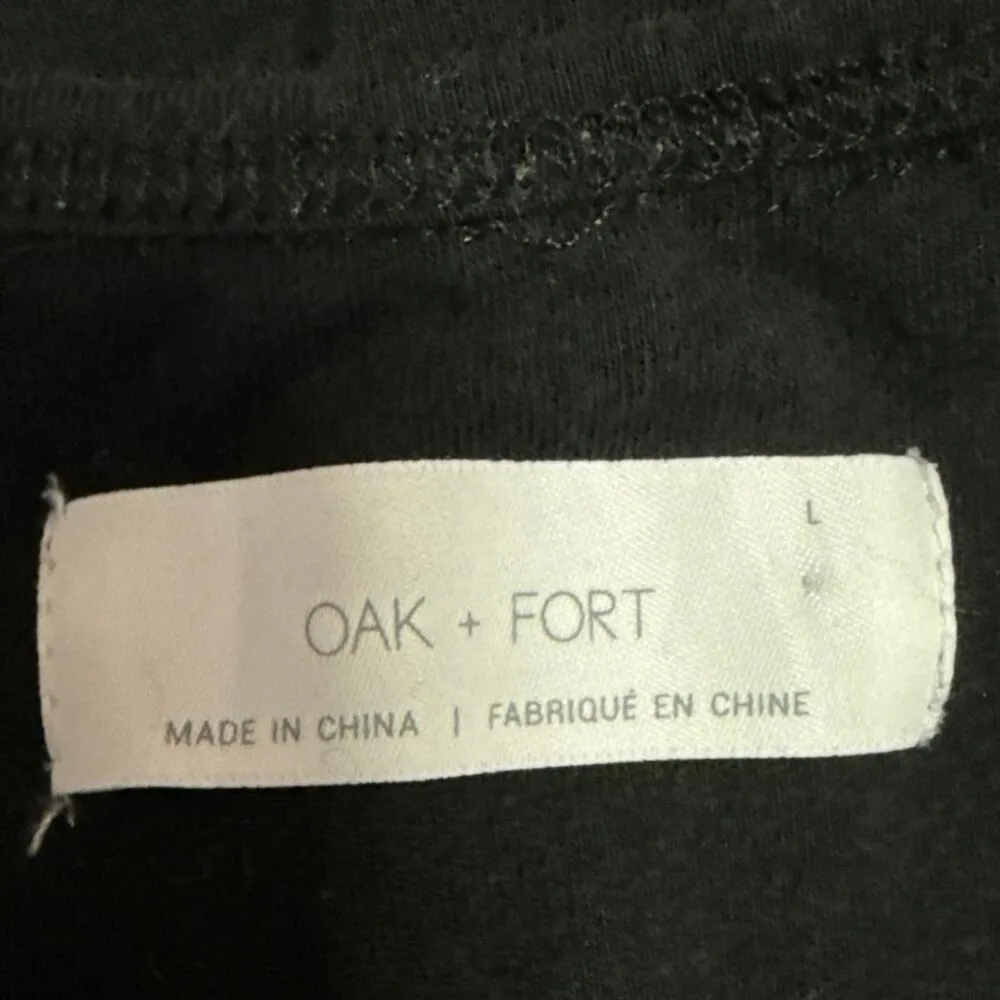 Oak + Fort Women's Black Sleeveless Halter Wide Leg Pockets Romper Jumpsuit Sz L Size L - Image 5