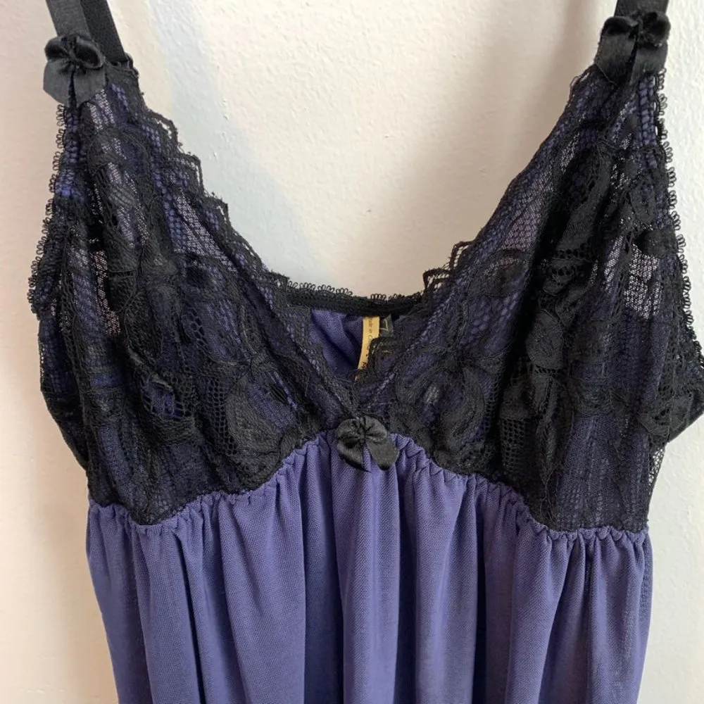 Tart Noir Purple & Black Lace Babydoll Chemise - Image 8