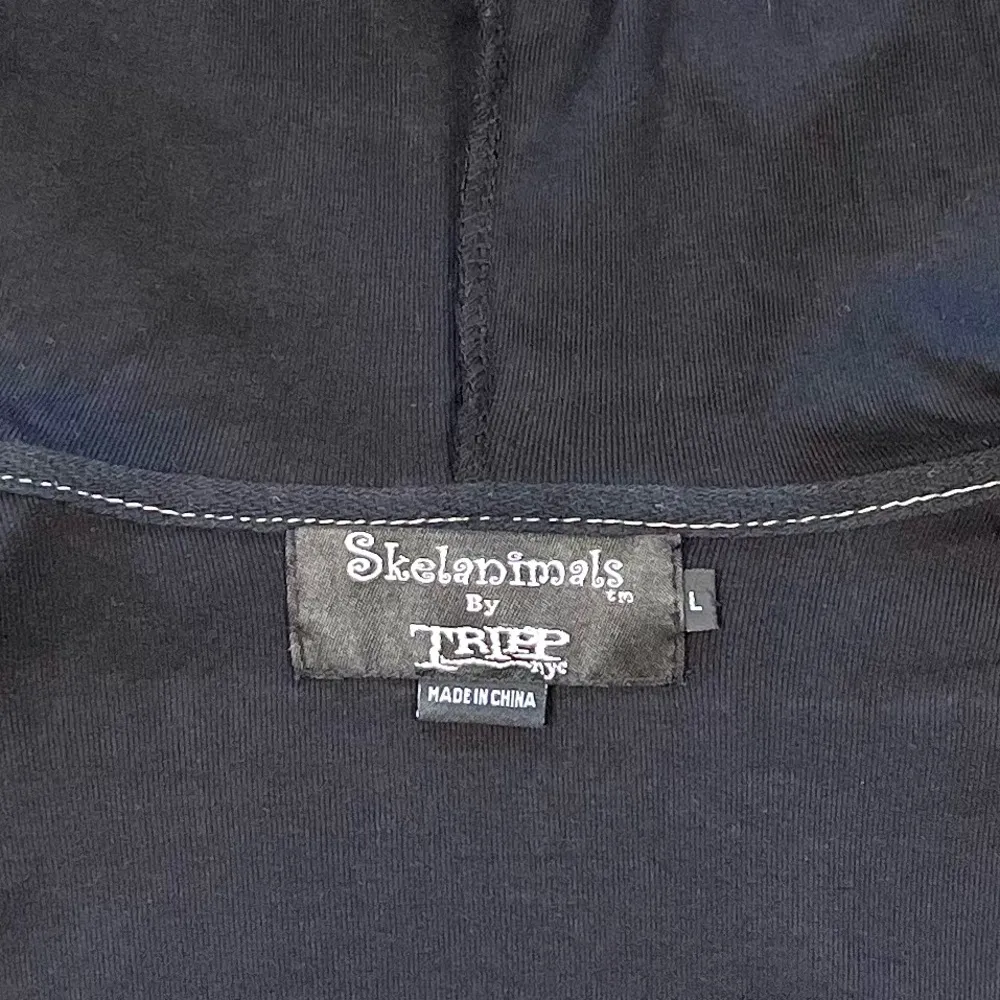 Rare Skelanimals x TRIPP NYC Black Bunny Ears Zip Up Hoodie Size Large - Image 11