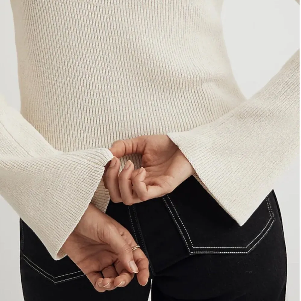 Mdwll Flared-Sleeve V-Neck Sweater $92 - Image 3