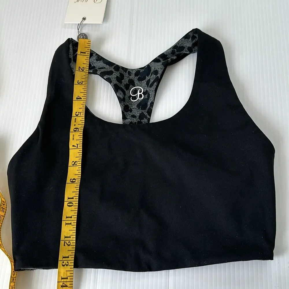 Bombshell sportswear  NWT Reversible Tank Bra Charcoal Leopard/Black, L - Image 7