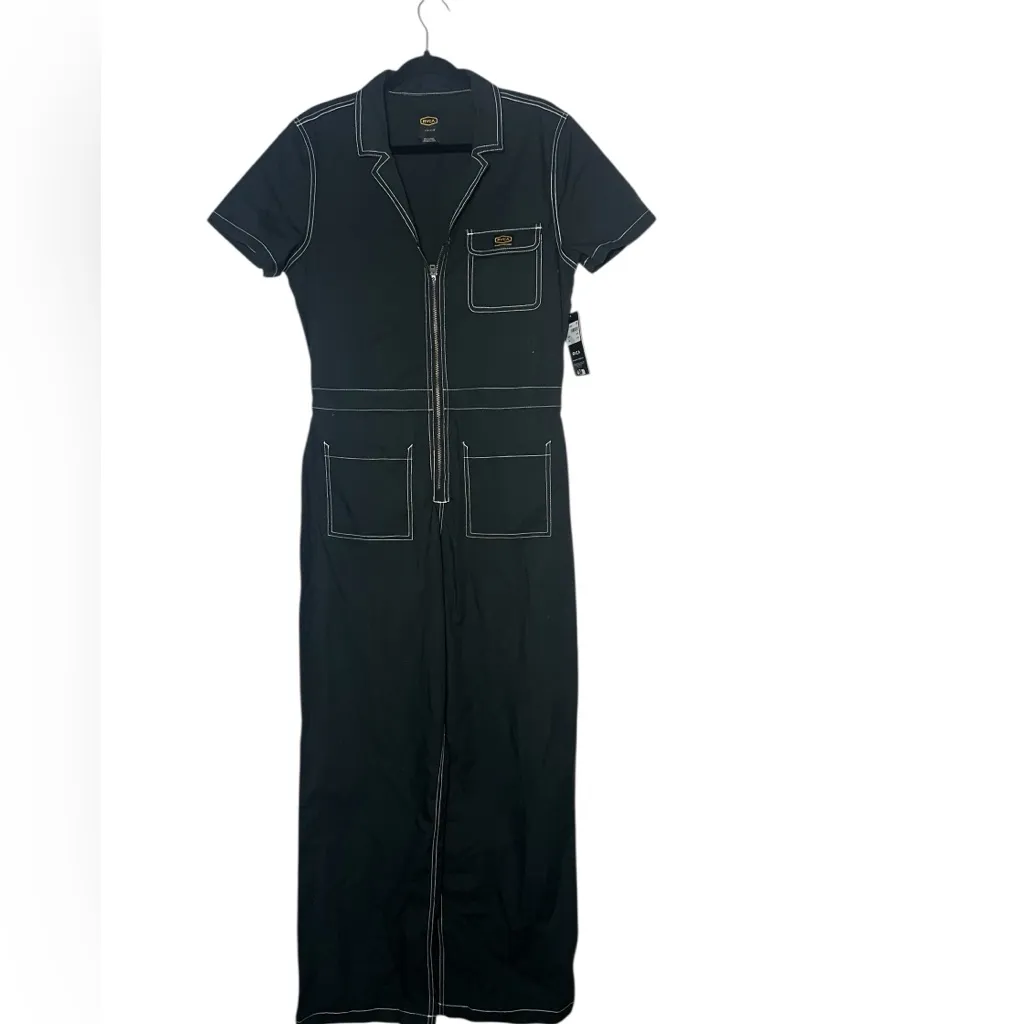 RVCA Black Women's Jumpsuit with White Stitching L New - Image 2