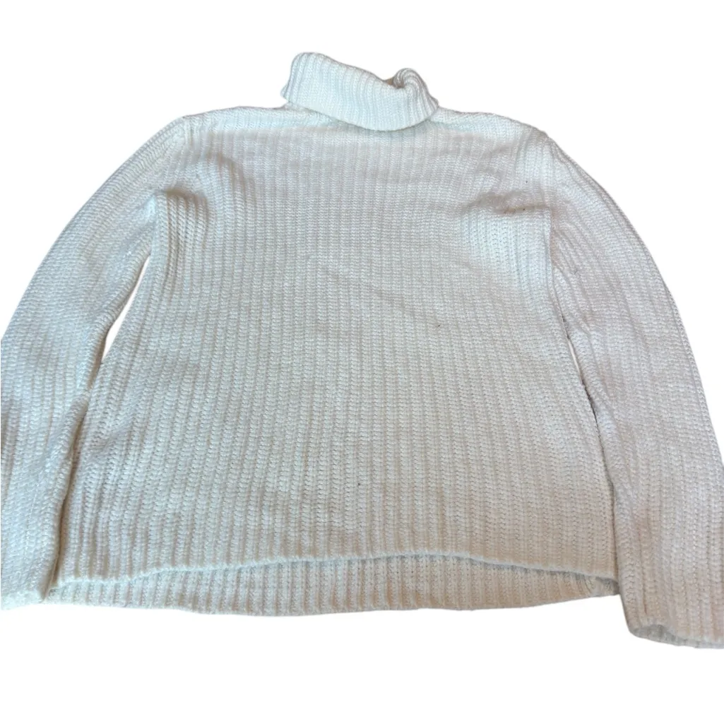 Lands’ End Women’s Oatmeal Cream Knit Turtleneck Sweater Petite XS Classic EUC - Image 5