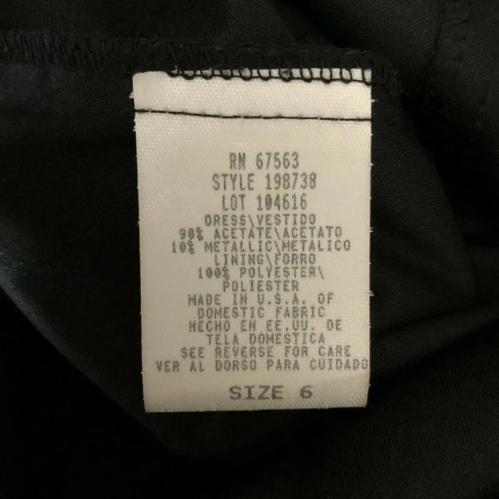 Dressbarn Collection Shift Dress Lace Overlay Sleeveless Fringe Black Size 6 - Image 4