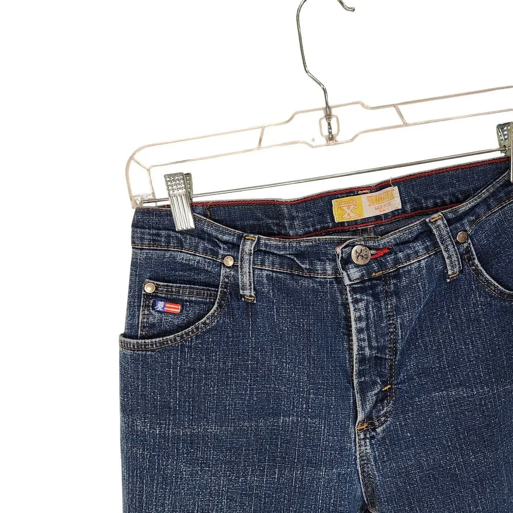 Vintage Wrangler Twenty X Tulsa Straight Leg Jeans Dark Blue Denim Size 9x34 - Image 7
