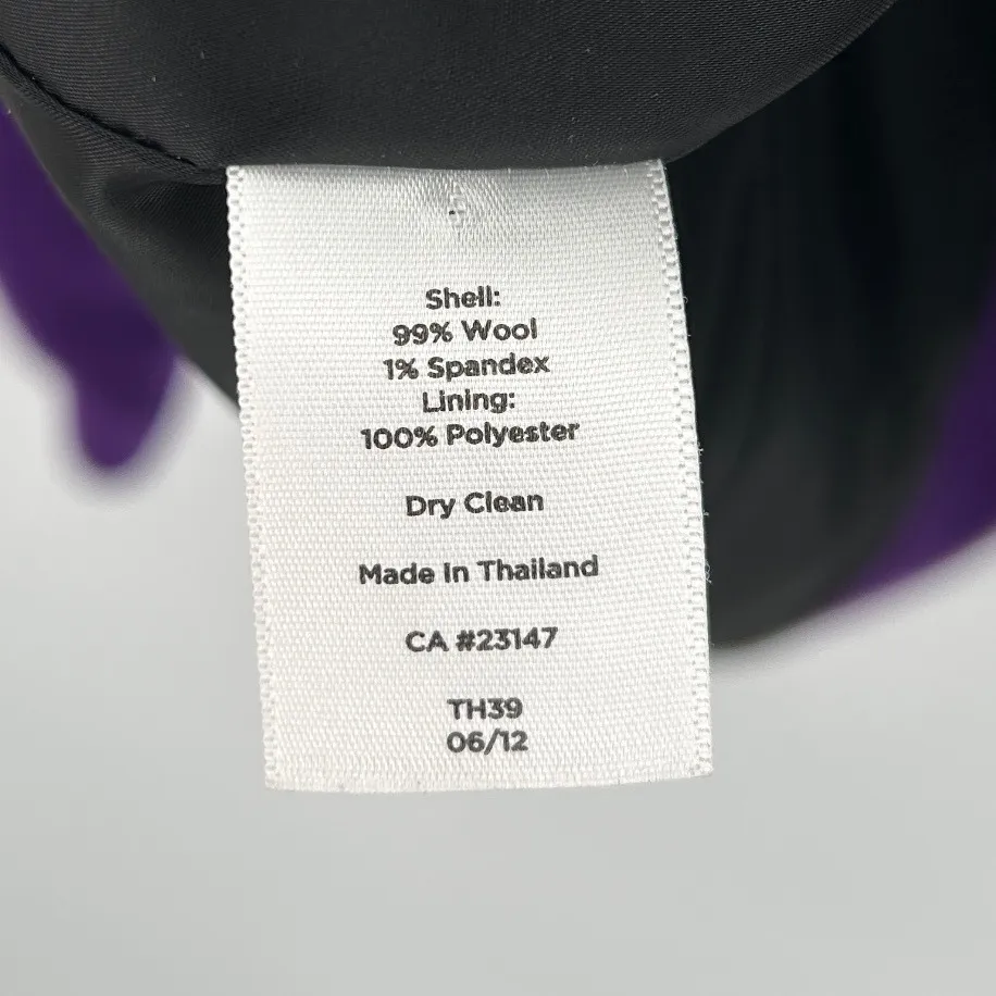 Talbots Women's Purple Wool Blazer Jacket Velvet Collar Size 12 Regal Jewel Tone - Image 7