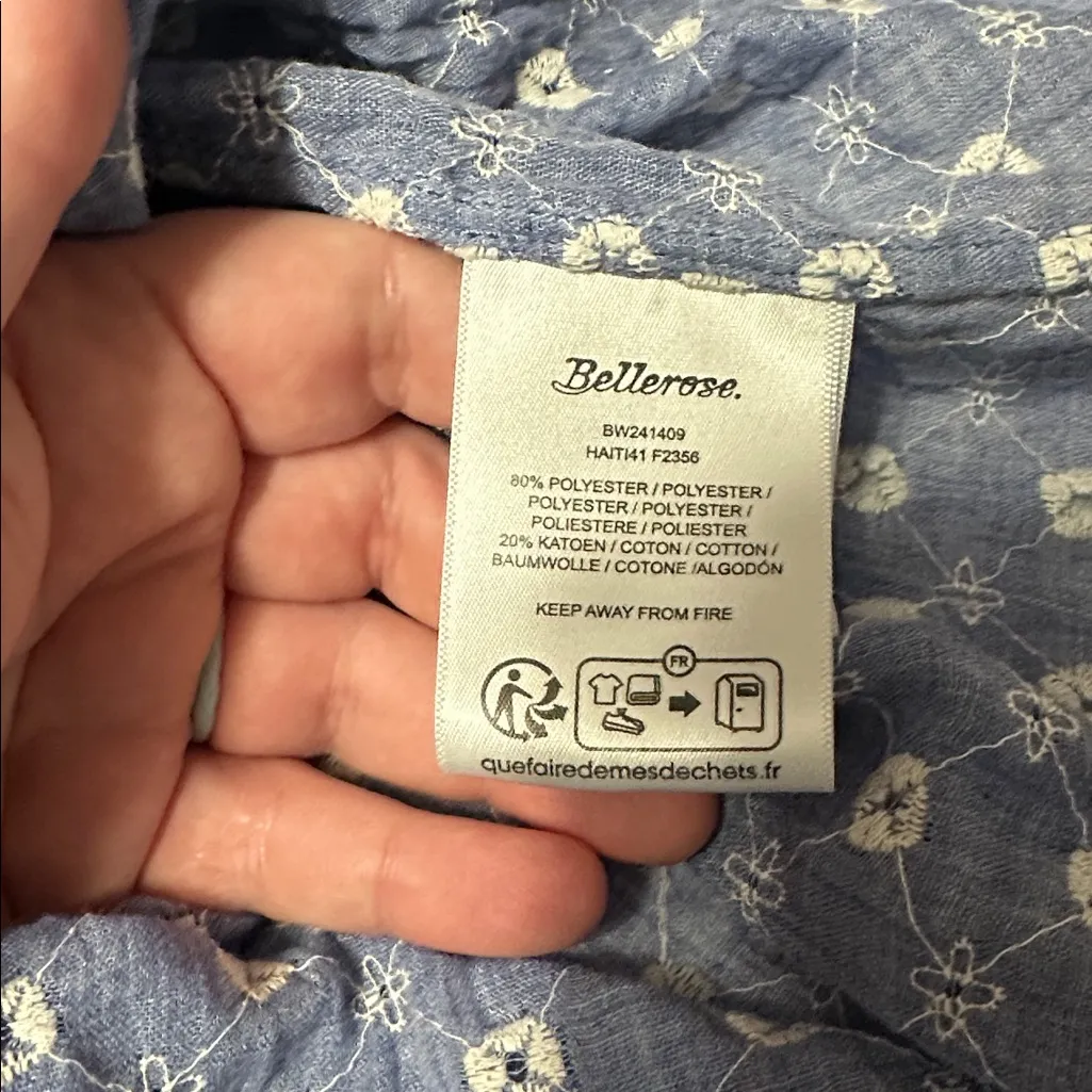 Bellerose Blue and White Embroidered Patterned Blouse Size undefined - Image 6