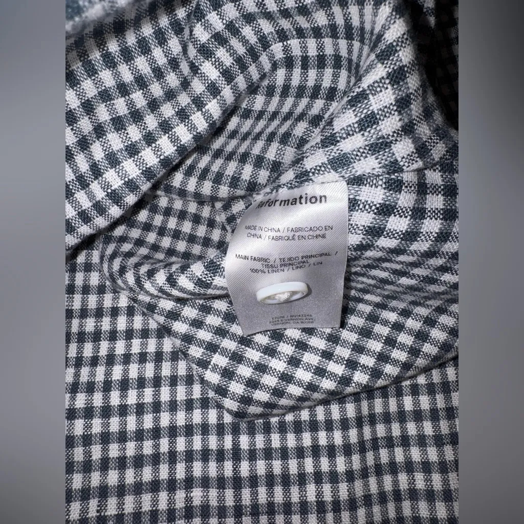 NEW Reformation Tace Halter Blue White Gingham Linen Midi Dress Slat Navy 12 - Image 9