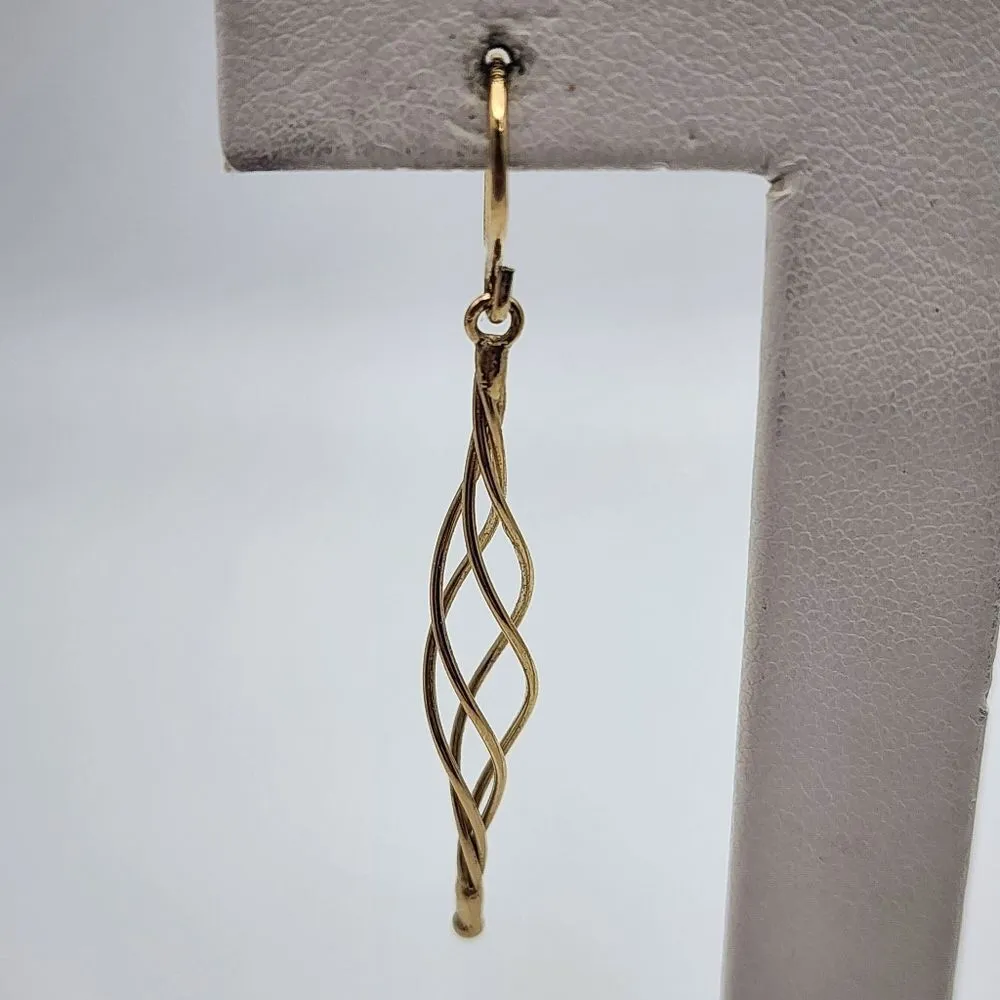 Gold Plated Sterling Silver Dangling Swirl Earrings - Image 2