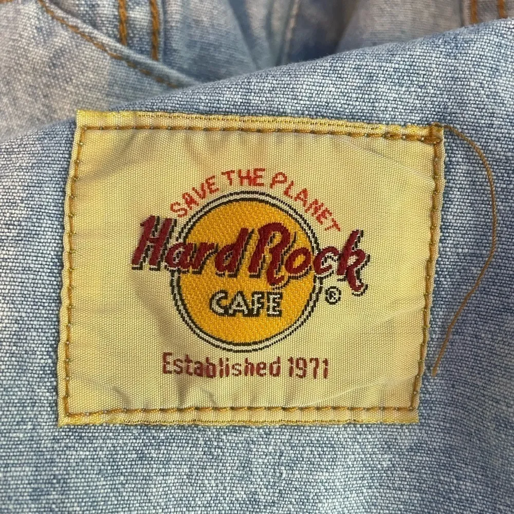 Vintage Hard Rock Cafe Orlando W Roma Pin Cotton Jean Jacket in Blue Size 10 - Image 6