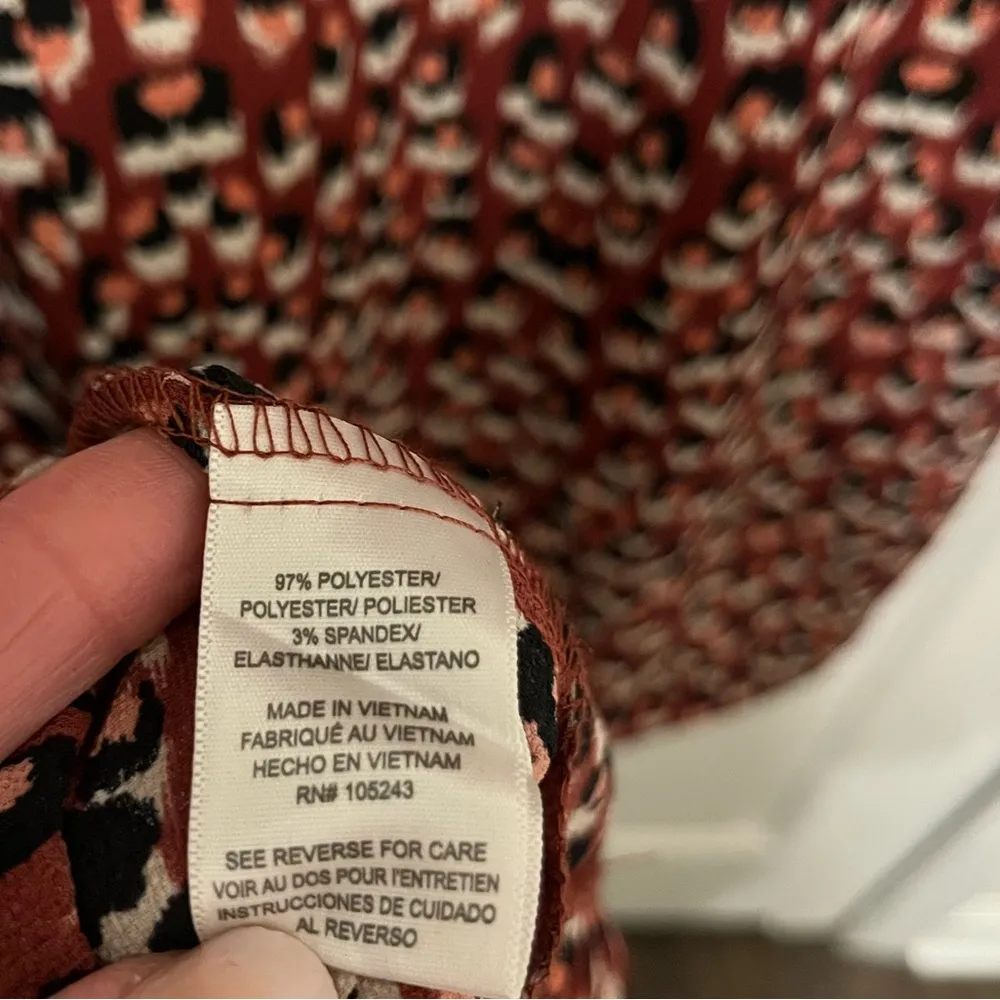 Soul Cake Tie front waist Dress w/kimono sleeves Sz XL Cheetah Print Rust color - Image 8