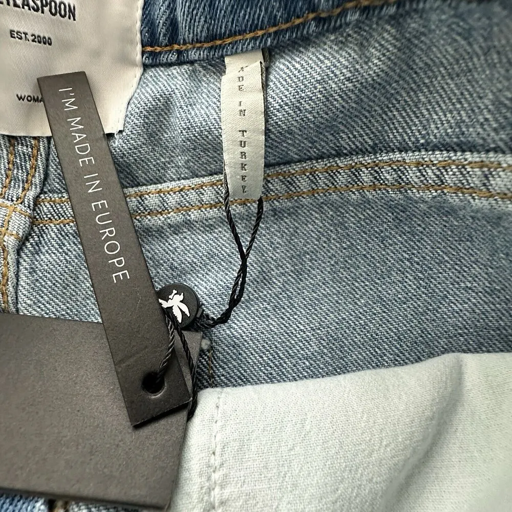 NWT One Teaspoon 27 Denim Shorts Mid Waist Bandits Pacific Star embroidered - Image 6