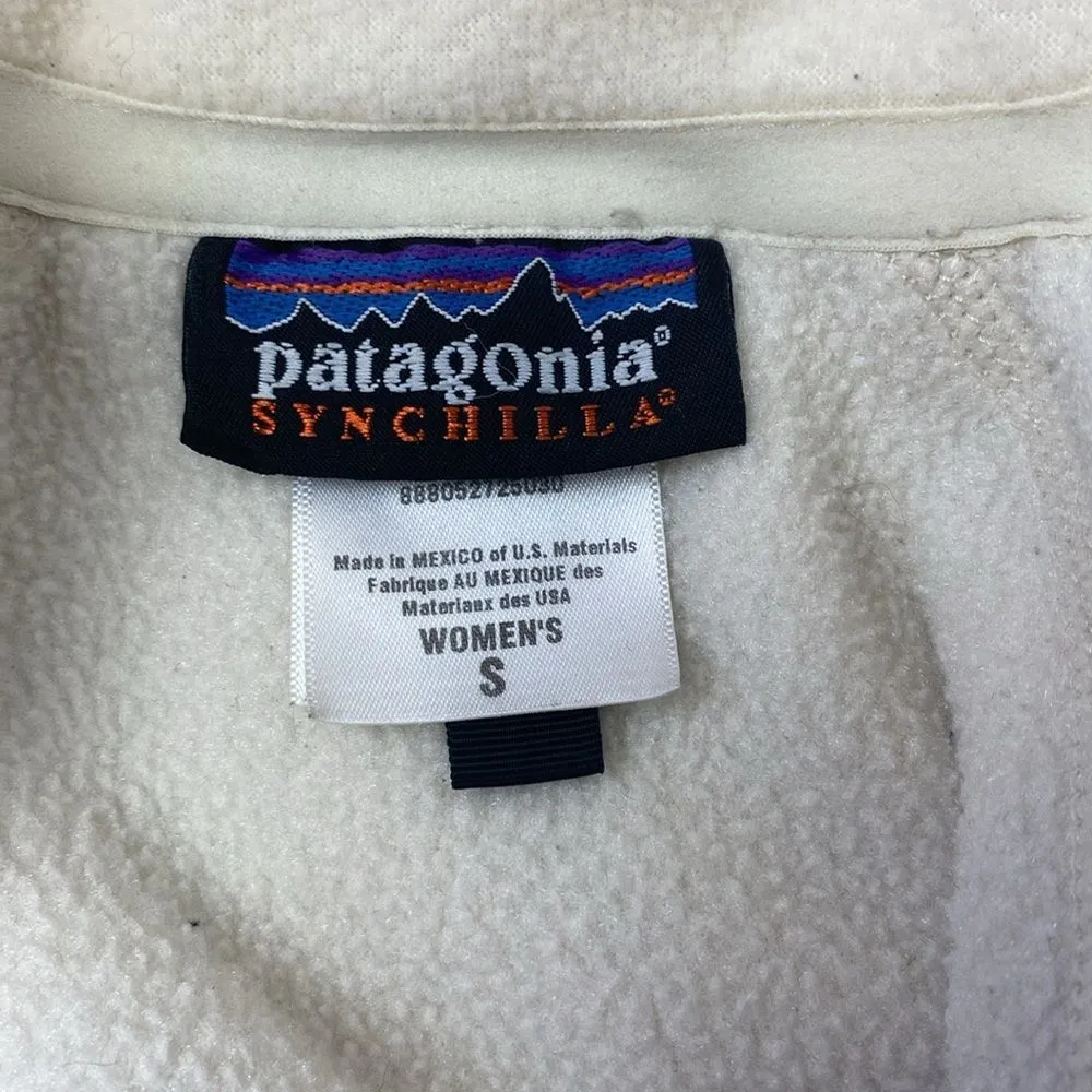 Patagonia Tan Synchlla Sleeveless Zip Up Fleece Vest S - Image 4