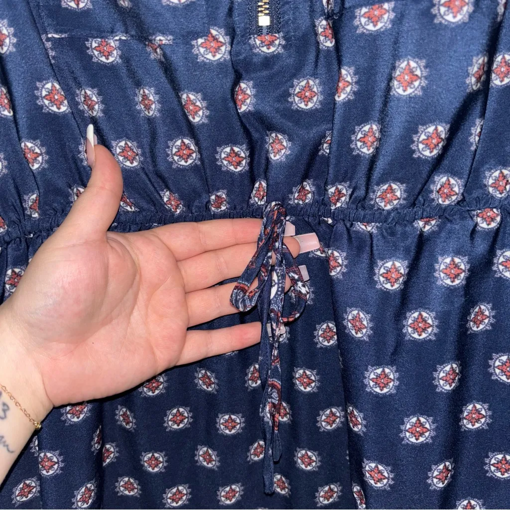 Rue21 Navy and Red Patterned Midi Dress - Image 3