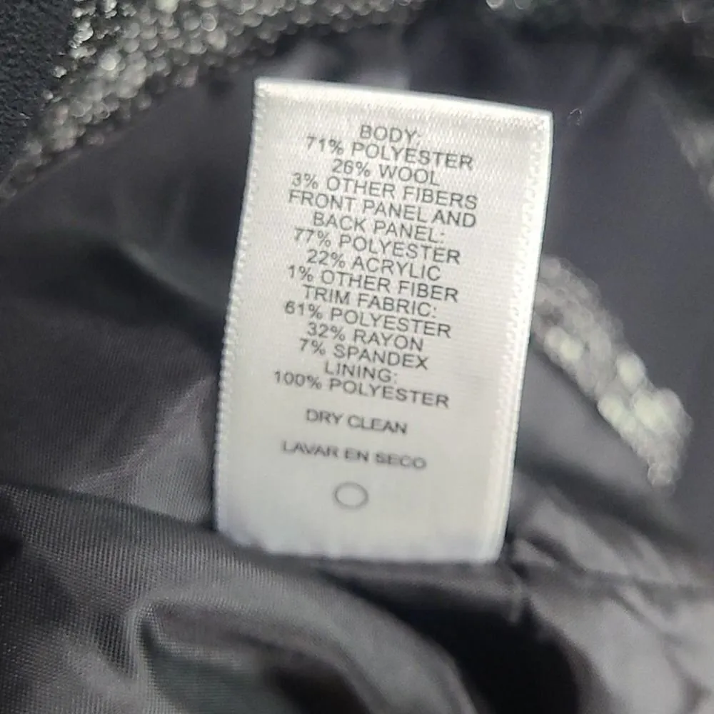 NWOT Narciso Rodriguez for Design Nation Tweed Wool Blend Jacket Size Small Black - Image 4