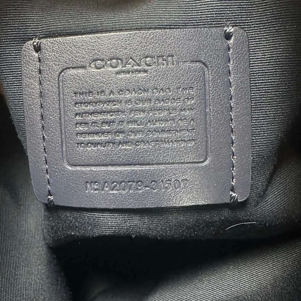 Coach Abby Duffle Crossbody Bag Blue Pebbled Leather Style 31507 - Image 11